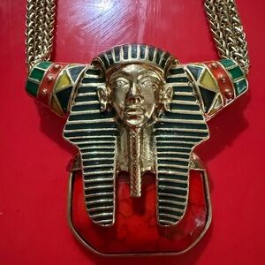 Egyptian revival inspired unusual necklace